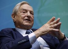 Billionaire investor Soros speaks at a forum during the annual IMF-World Bank meetings in Washington